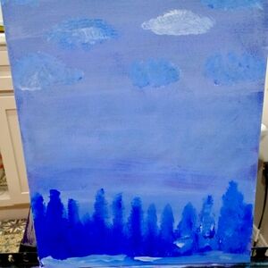 Blue Sky Landscape Art Canvas